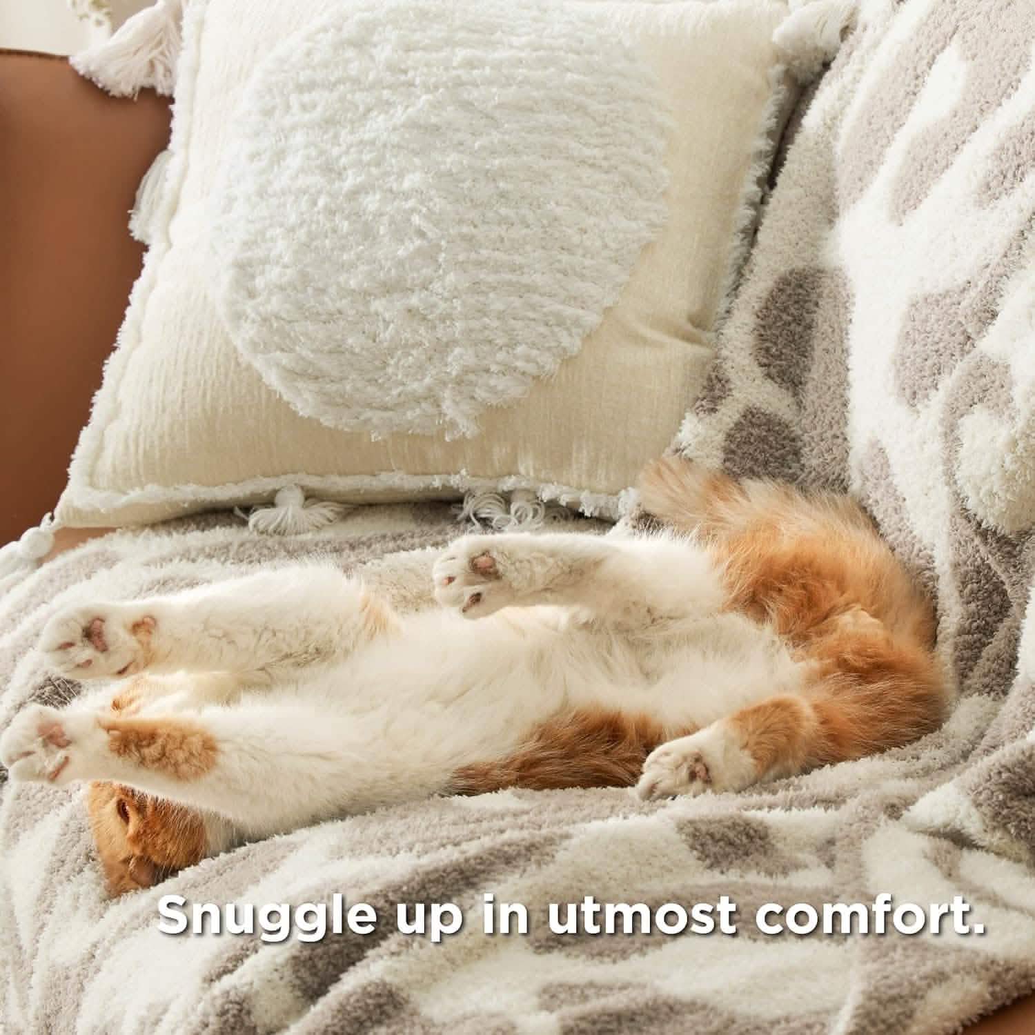 Feather Yarn Throw Blanket