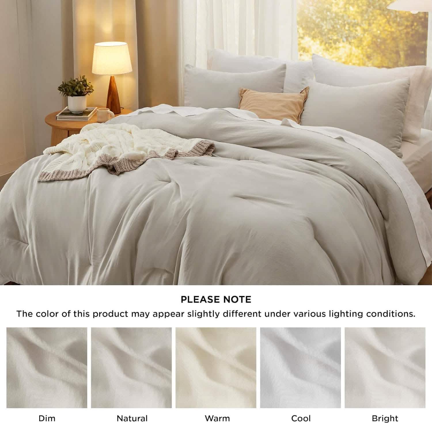 Prewashed Plain Comforter Set