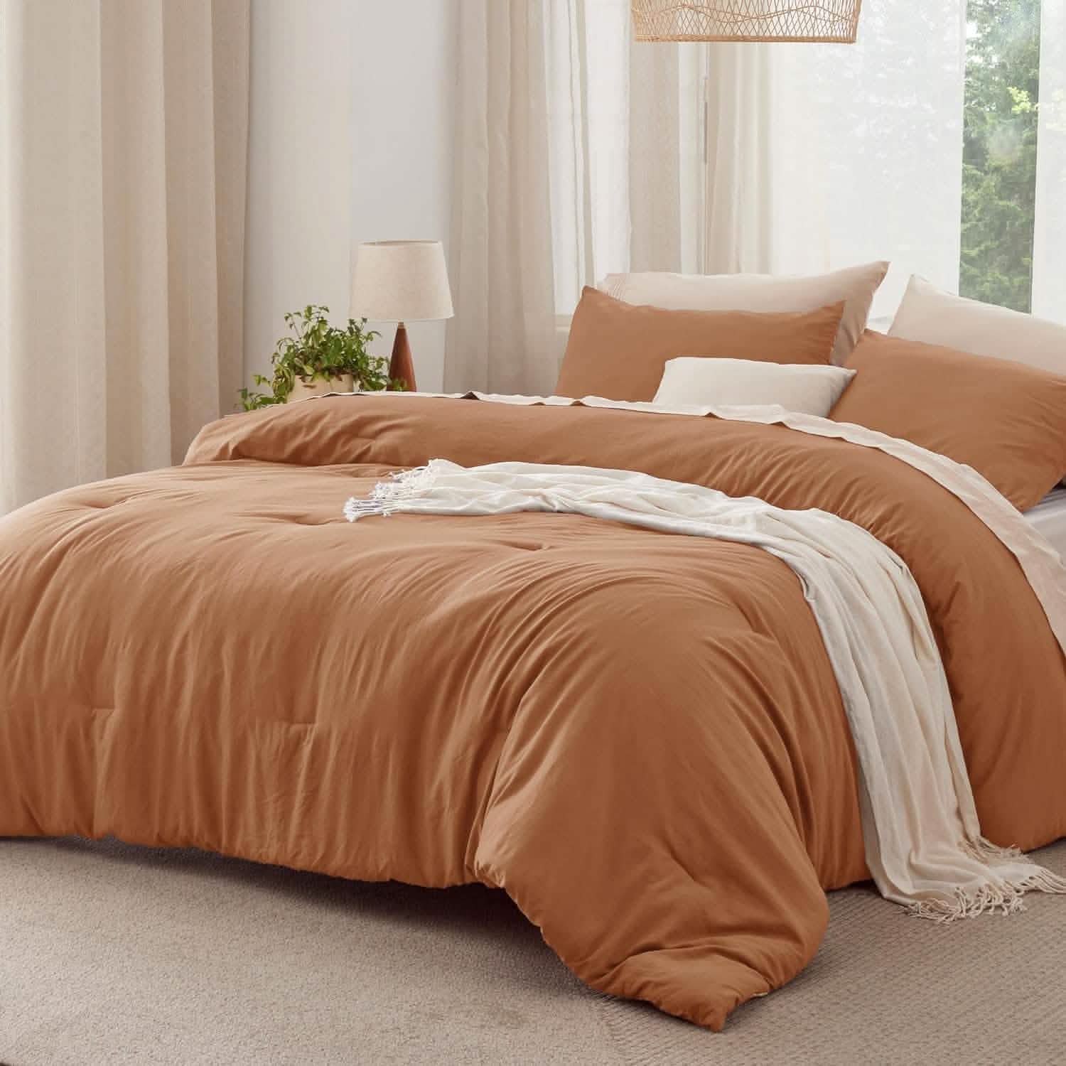 Prewashed Plain Comforter Set