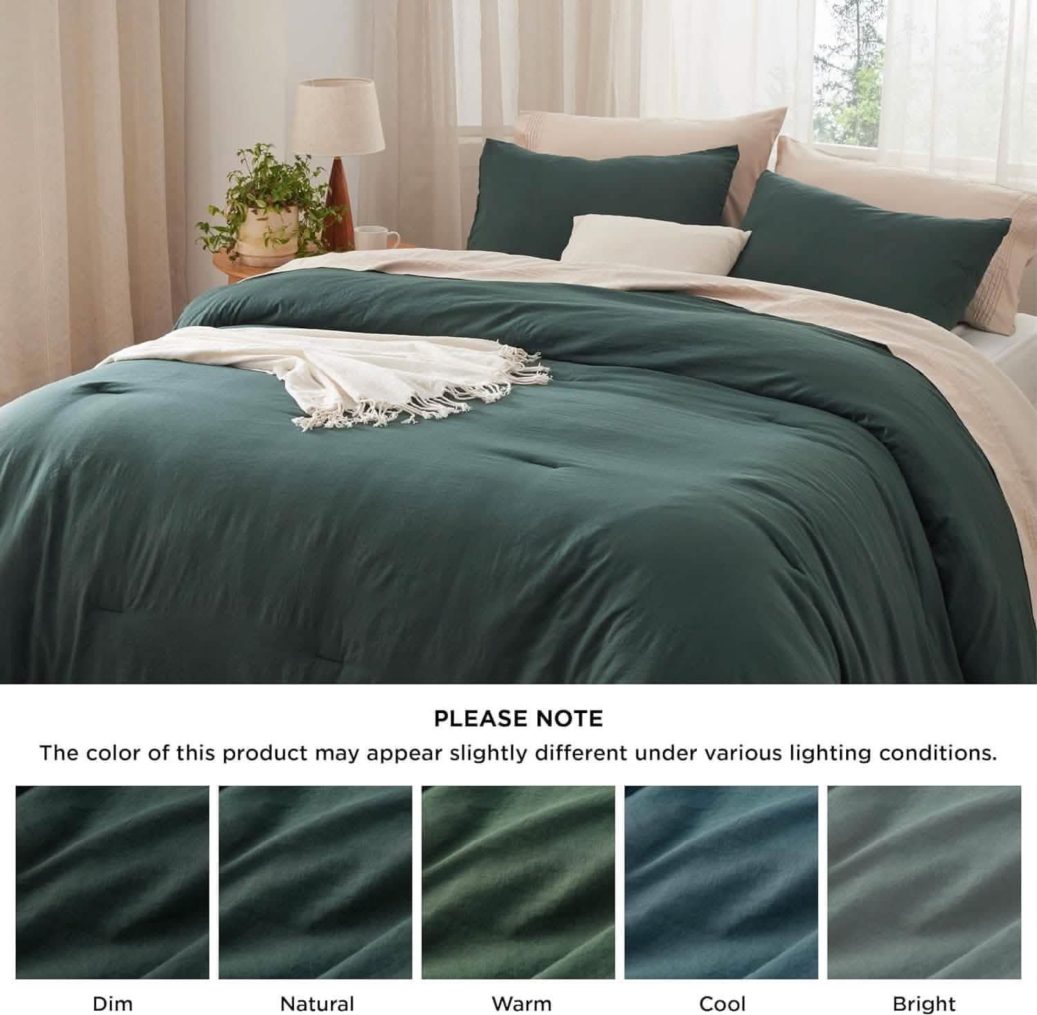 Prewashed Plain Comforter Set