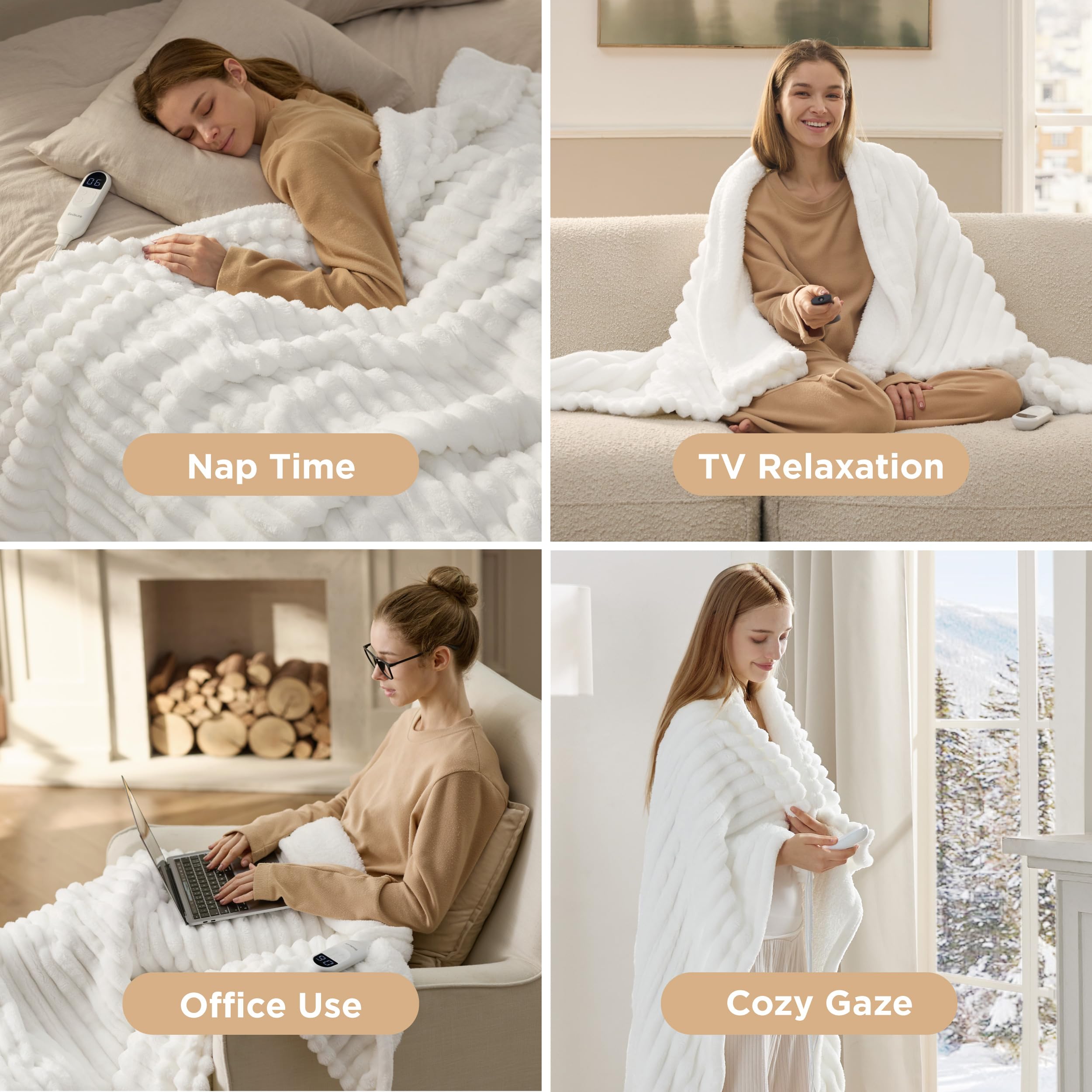 GentleSoft® Ribbed Heated Blanket