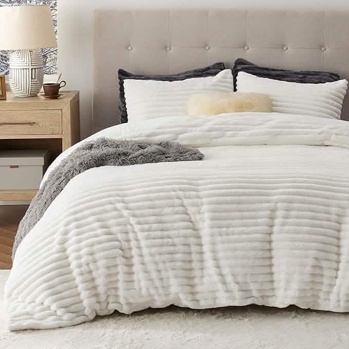 GentleSoft™ Striped Flannel Duvet Cover Set