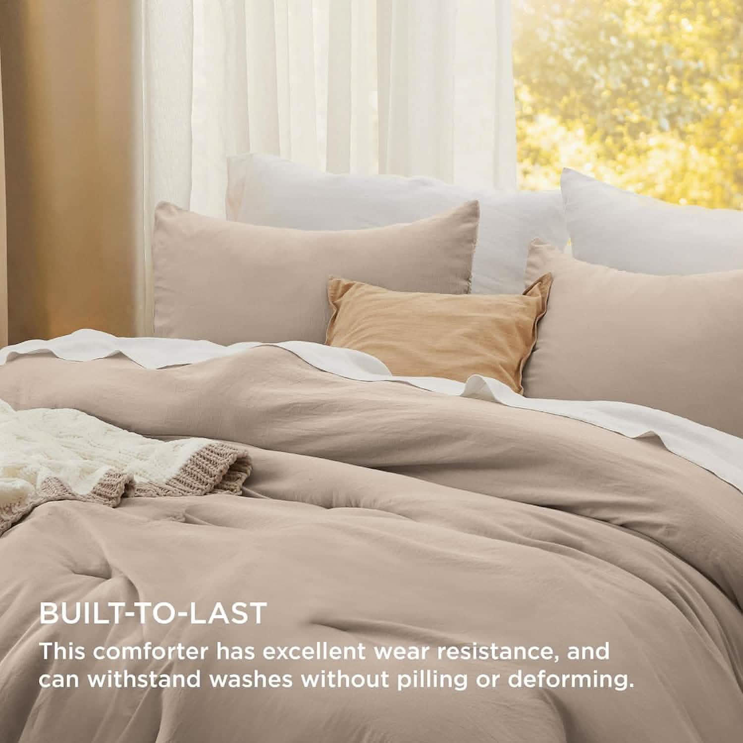 Prewashed Plain Comforter Set