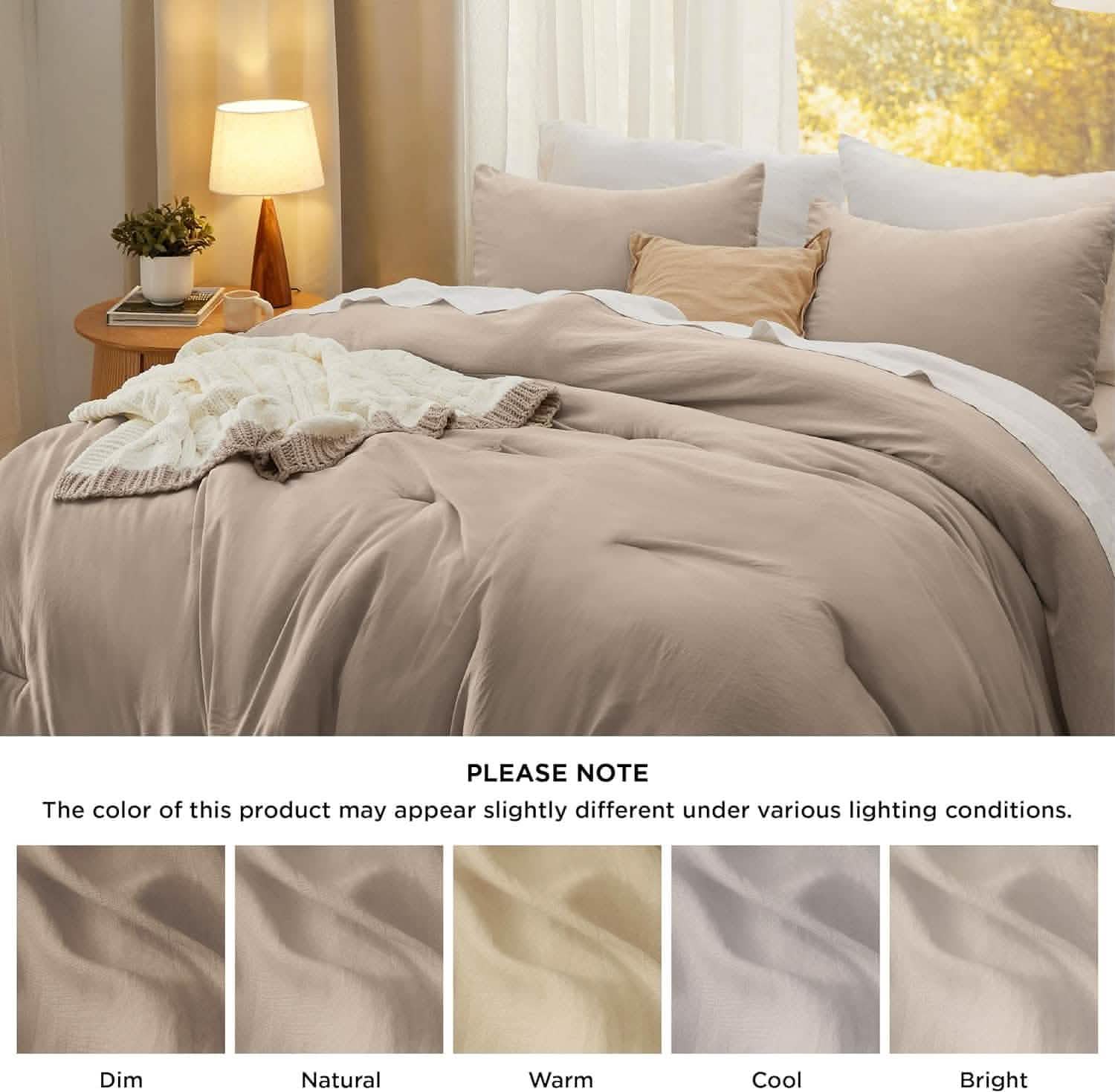 Prewashed Plain Comforter Set