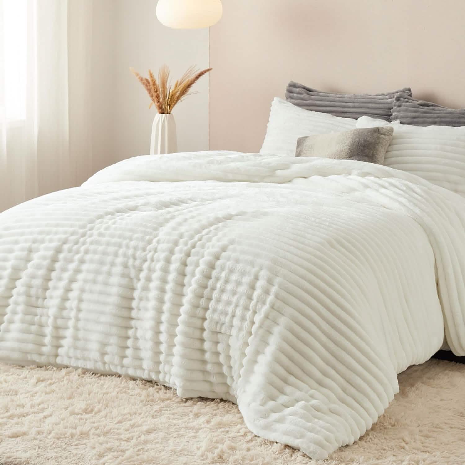 Striped Flannel Comforter Set