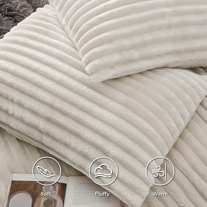 Striped Flannel Duvet Cover Set