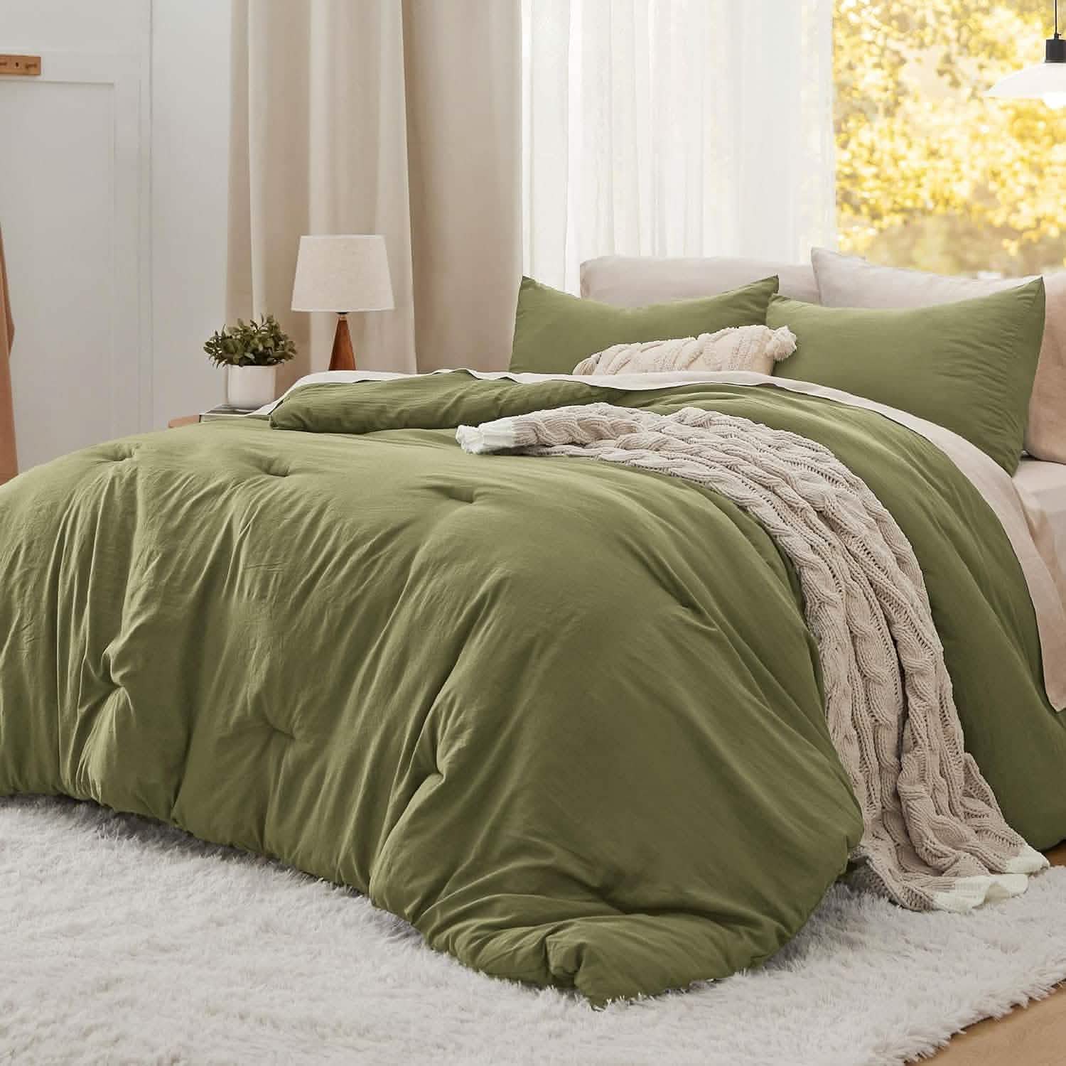 Prewashed Plain Comforter Set