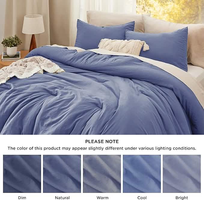 Prewashed Plain Comforter Set