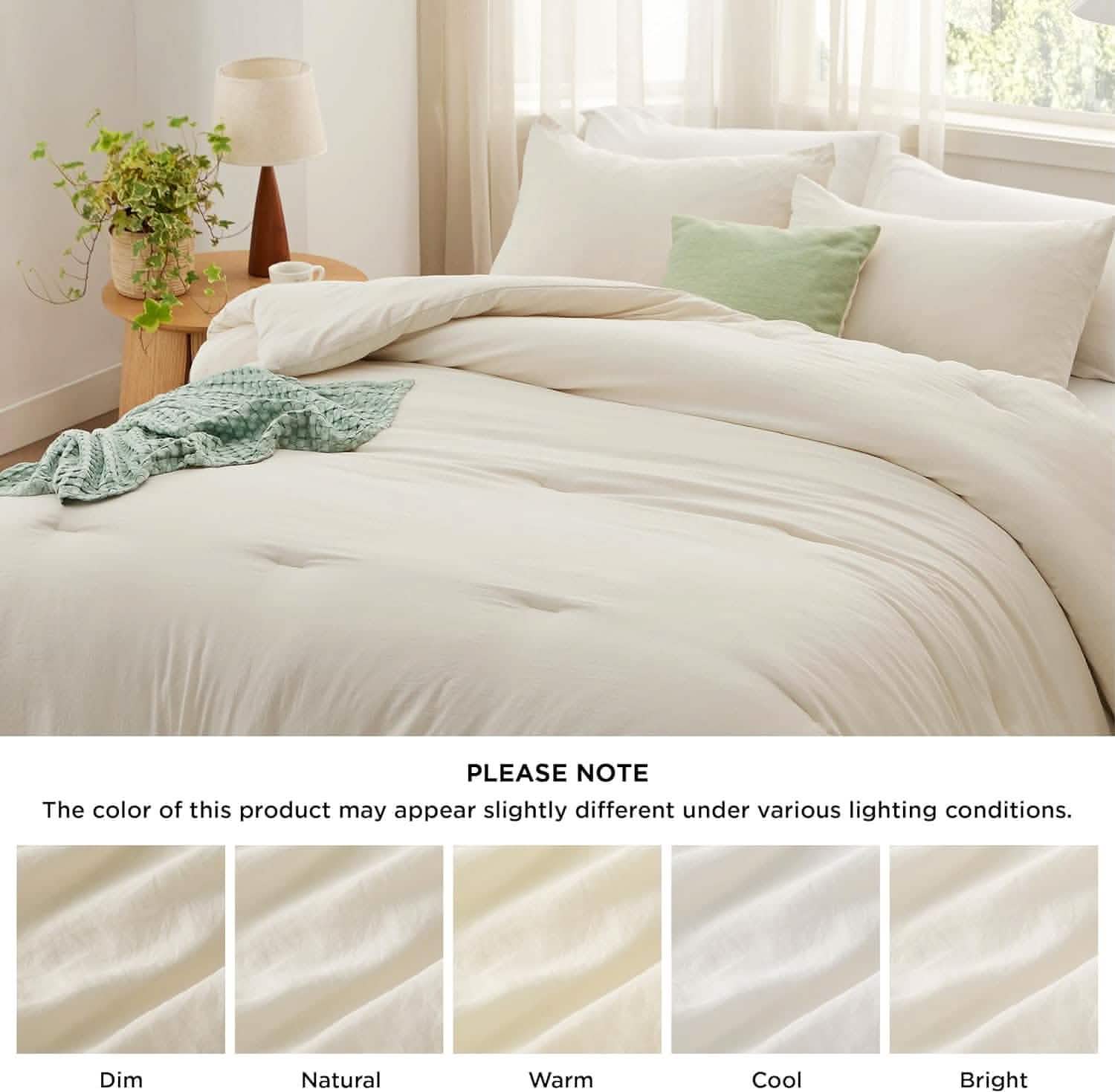 Prewashed Plain Comforter Set