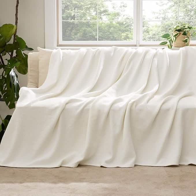 GentleSoft™ 100% Cotton Herringbone Woven Blanket