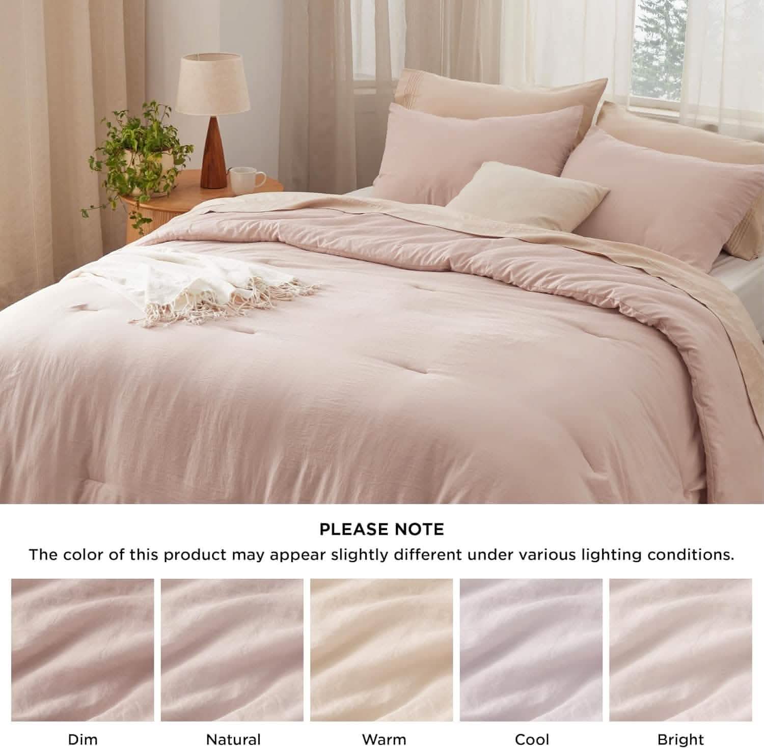 Prewashed Plain Comforter Set