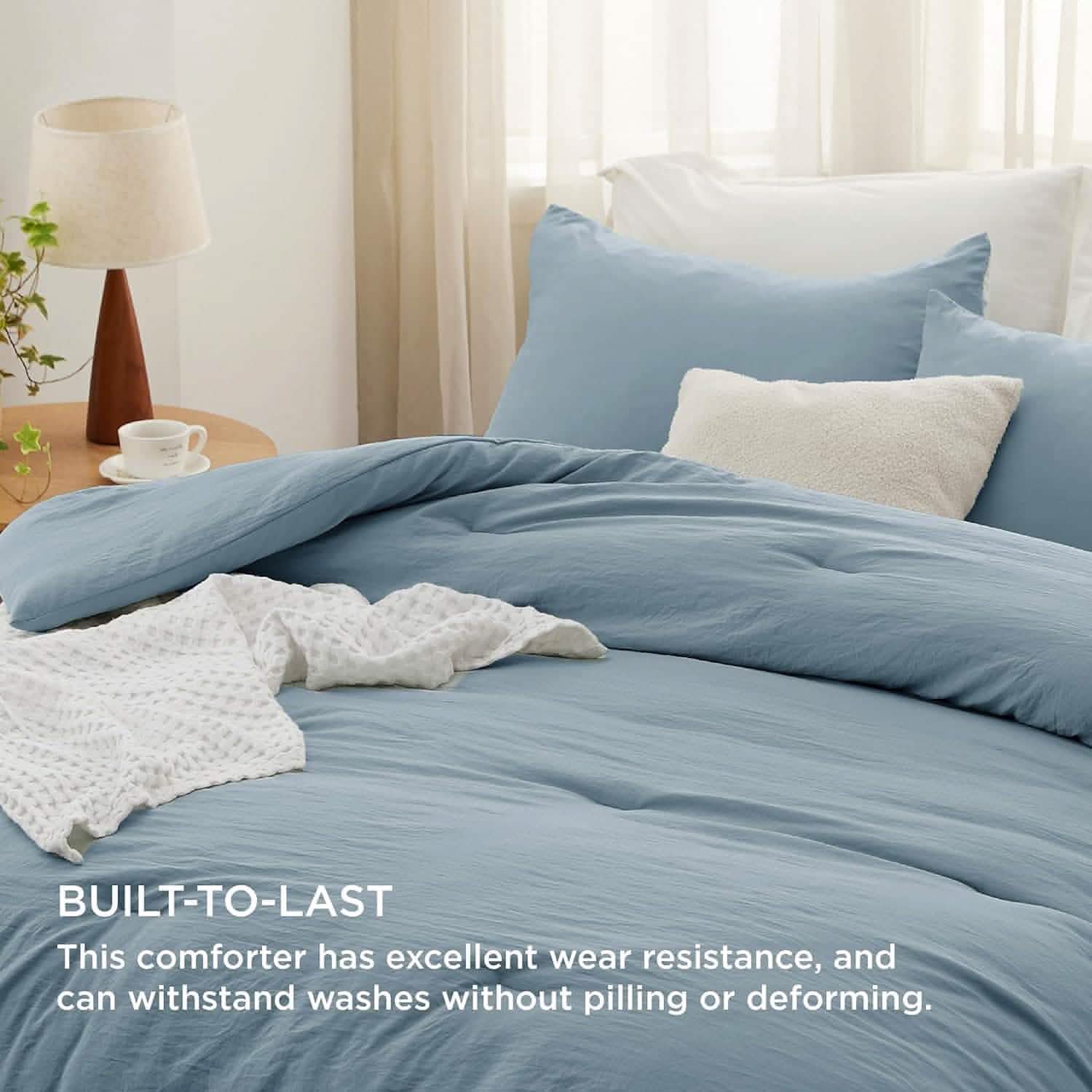Prewashed Plain Comforter Set