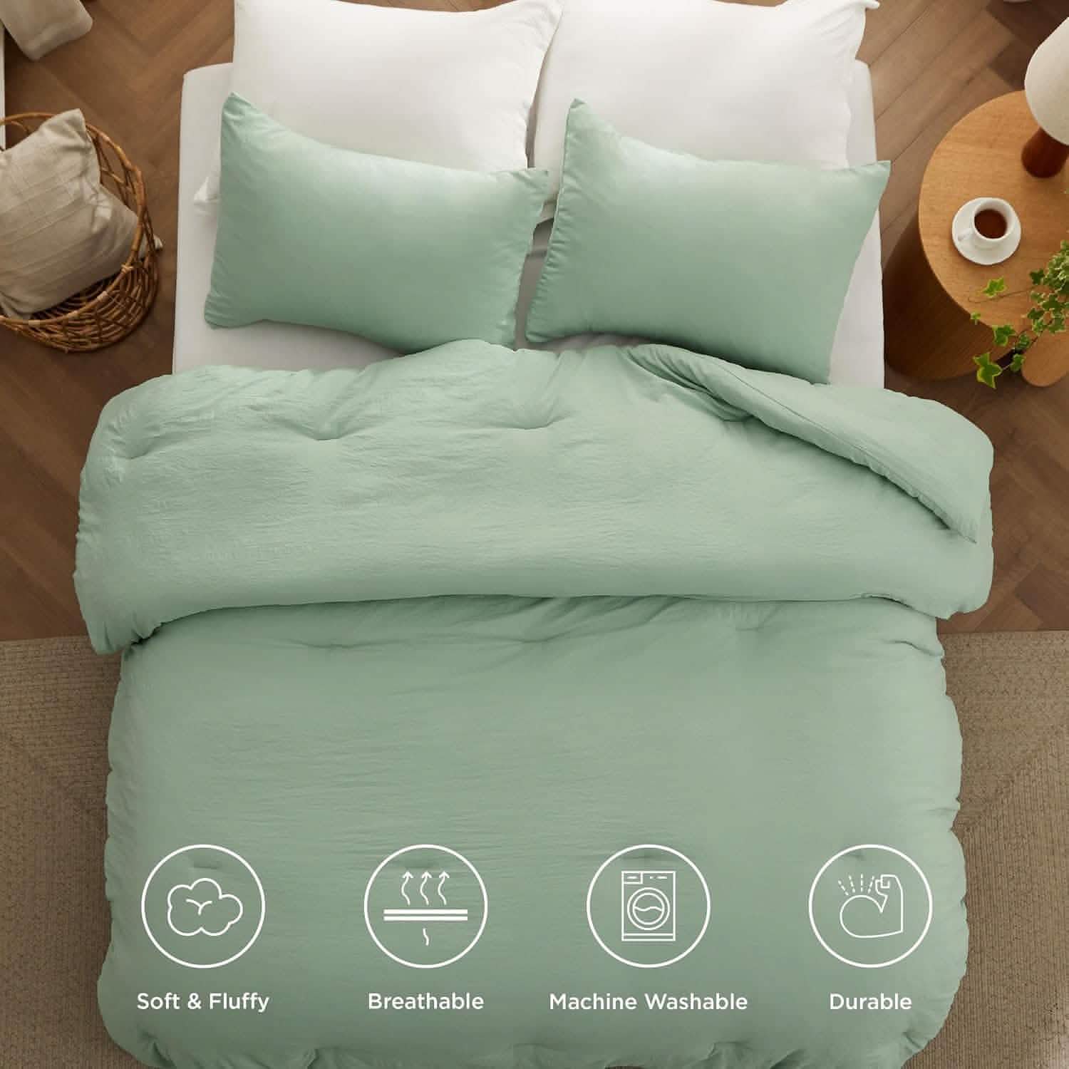 Prewashed Plain Comforter Set