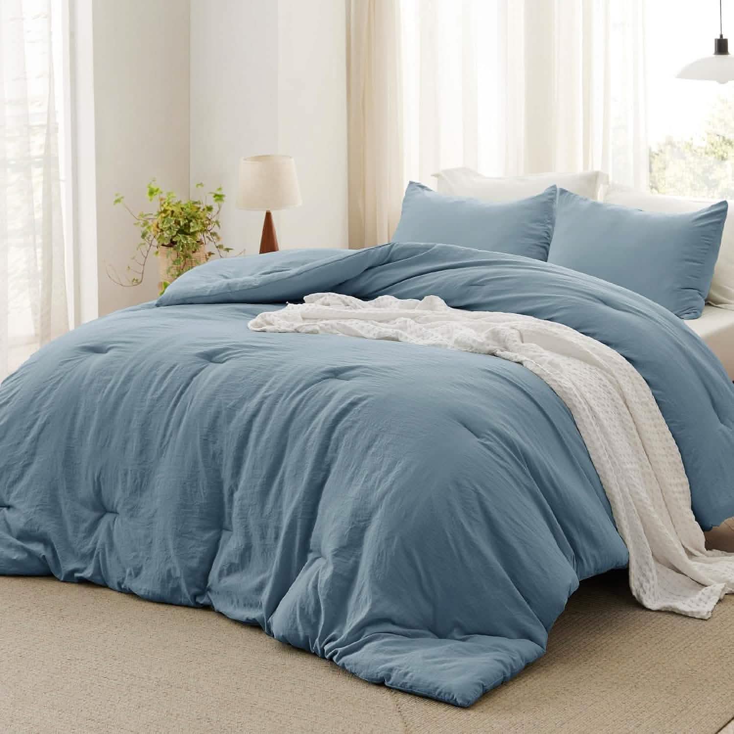 Prewashed Plain Comforter Set