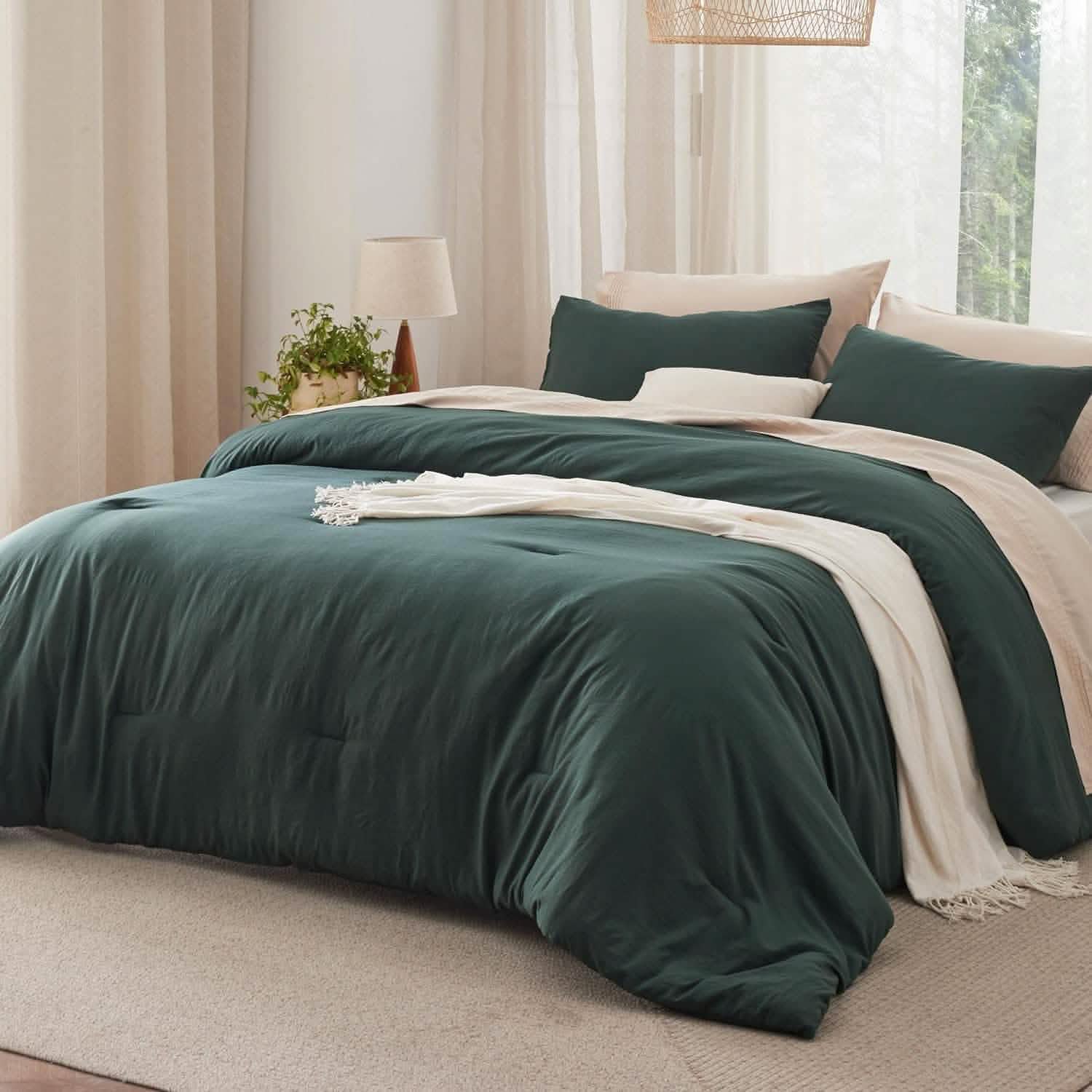 Prewashed Plain Comforter Set