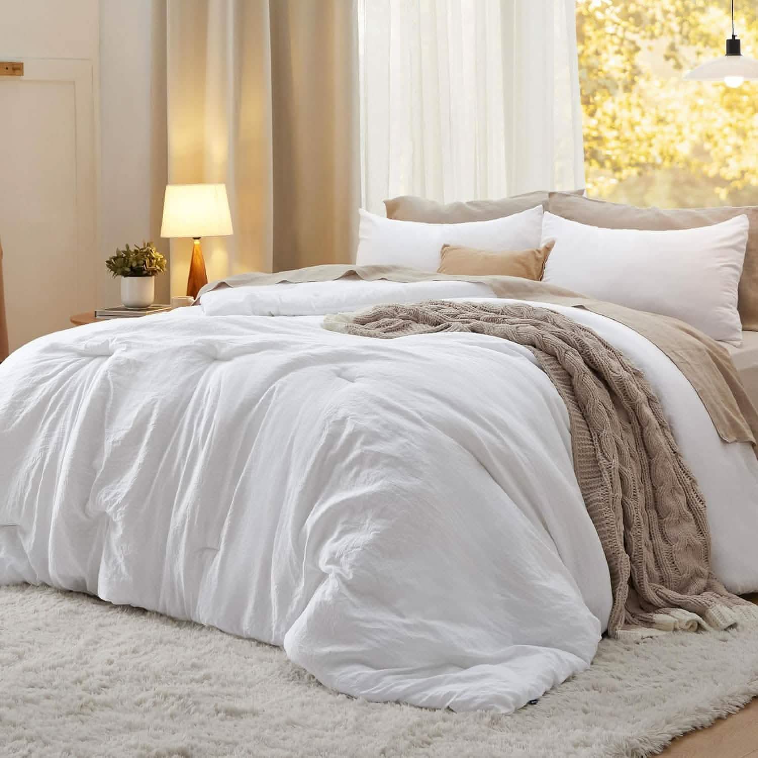 Prewashed Plain Comforter Set