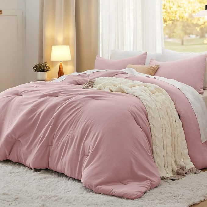 Prewashed Plain Comforter Set