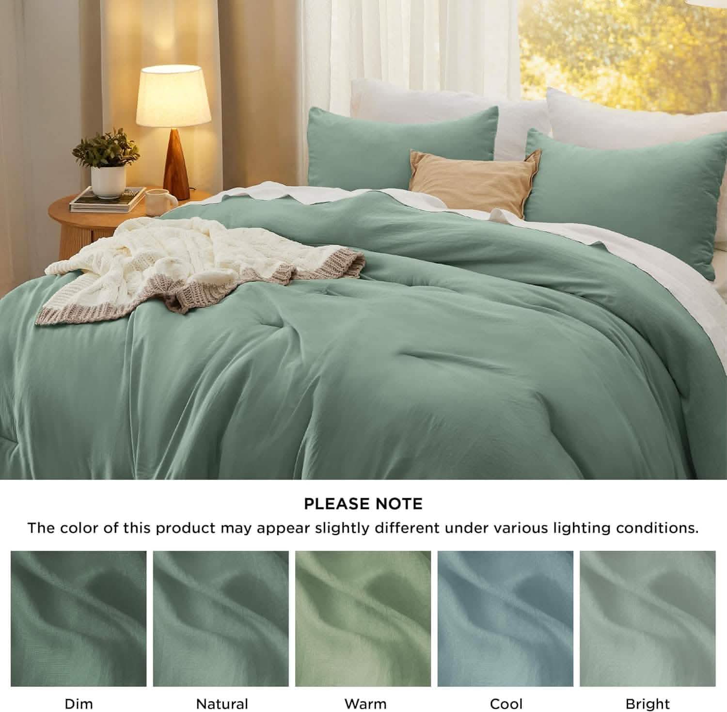 Prewashed Plain Comforter Set