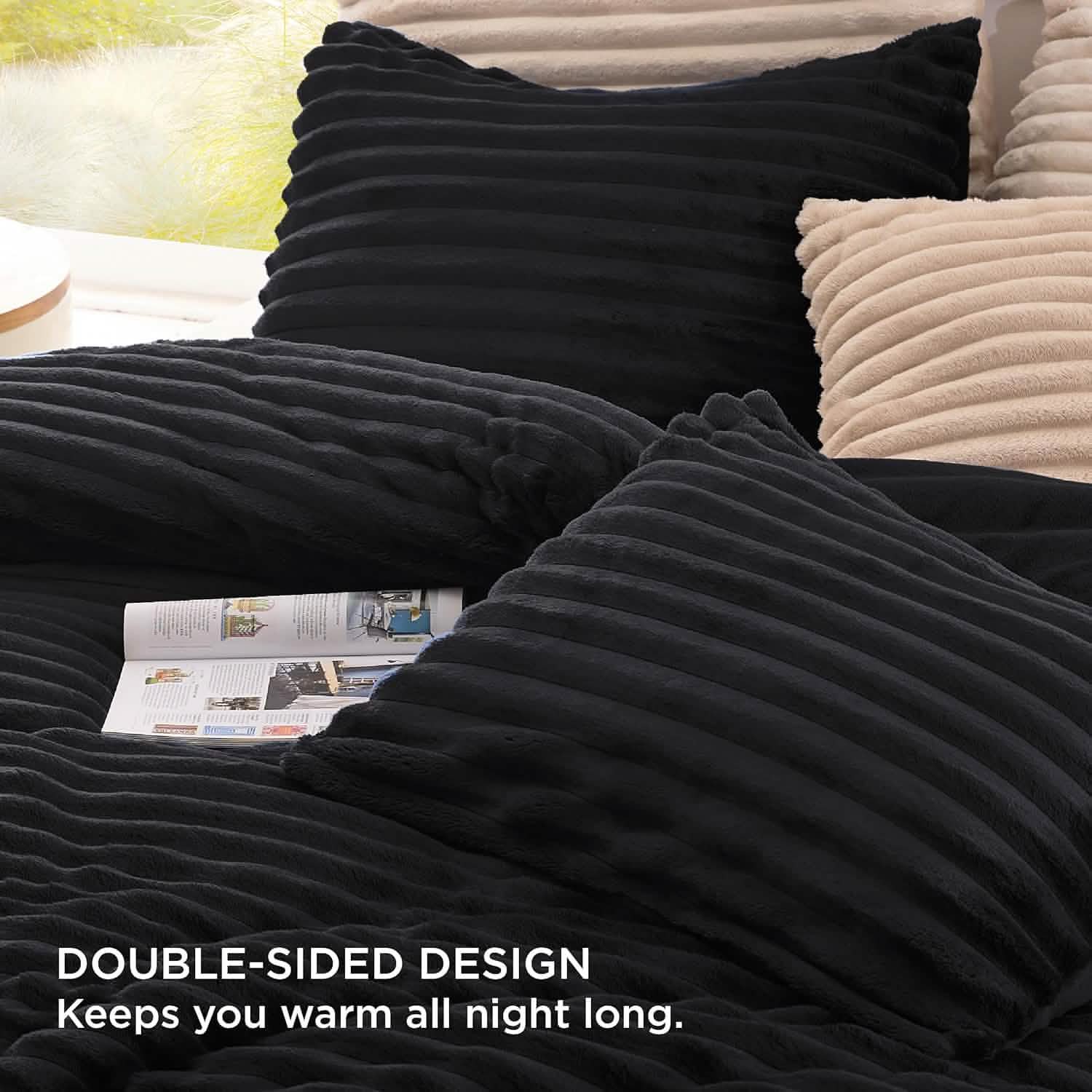Striped Flannel Comforter Set