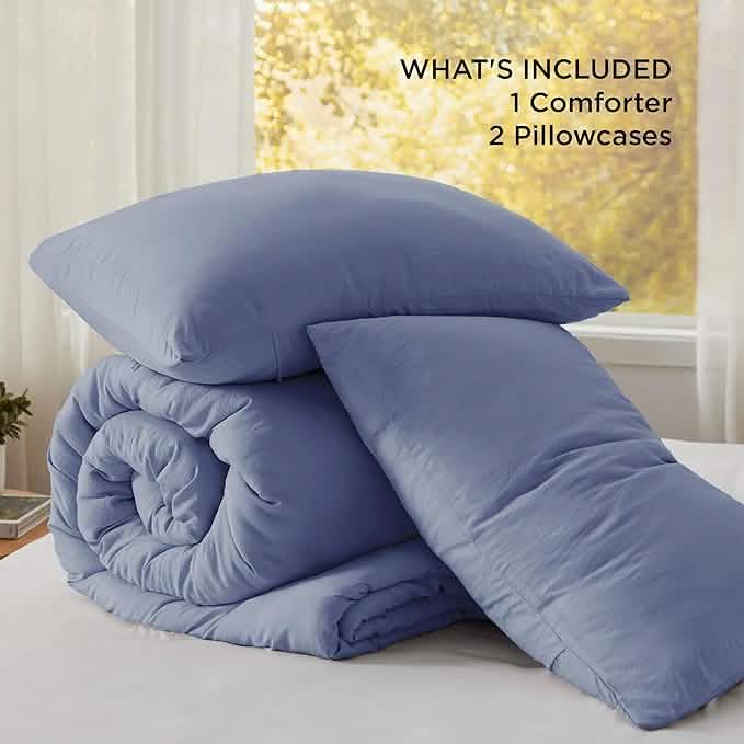 Prewashed Plain Comforter Set