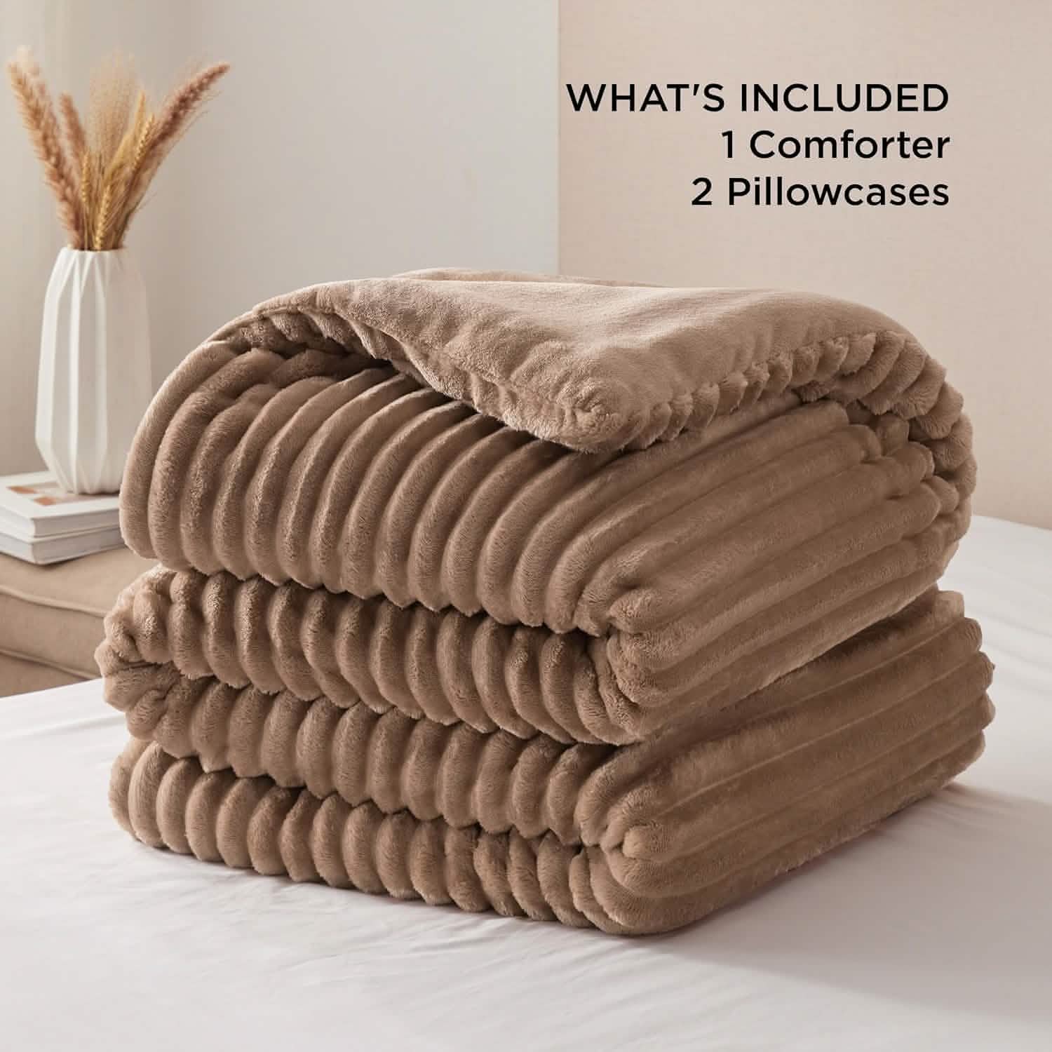 Striped Flannel Comforter Set