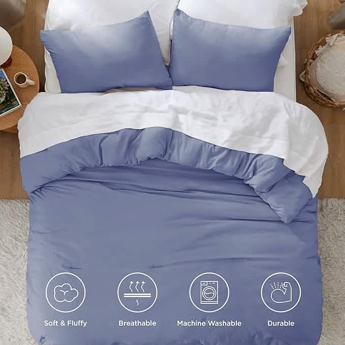 Prewashed Plain Comforter Set
