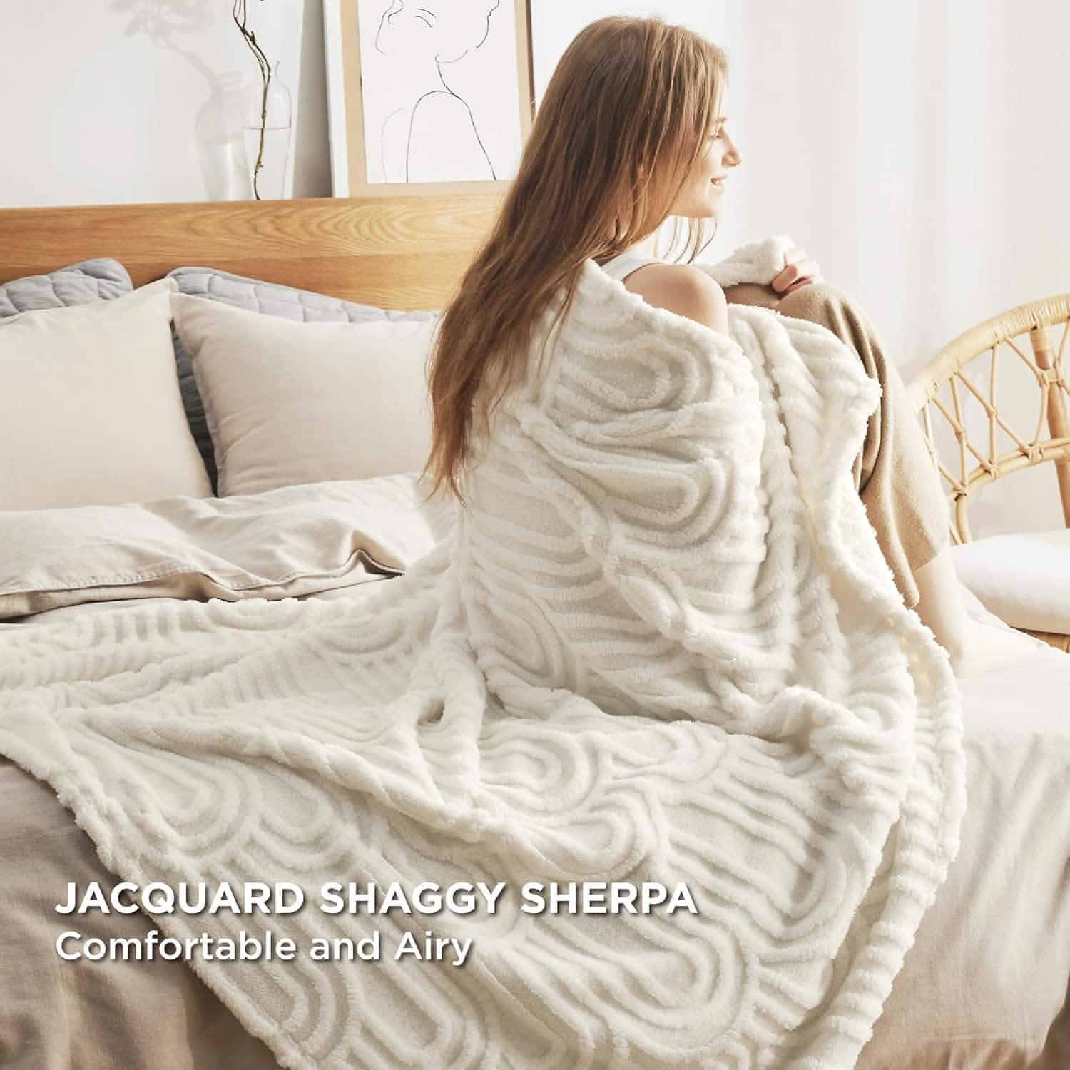Arch Shaggy Sherpa Fleece Blanket