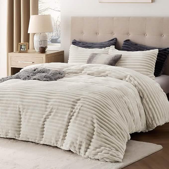 Striped Flannel Duvet Cover Set