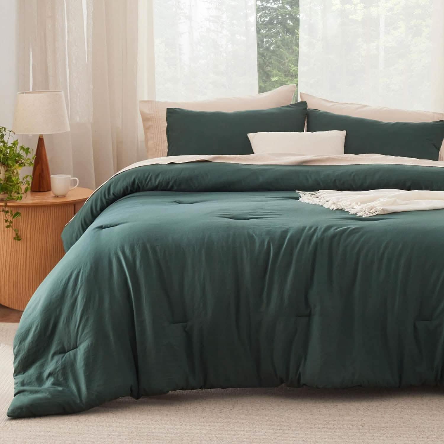 Prewashed Plain Comforter Set