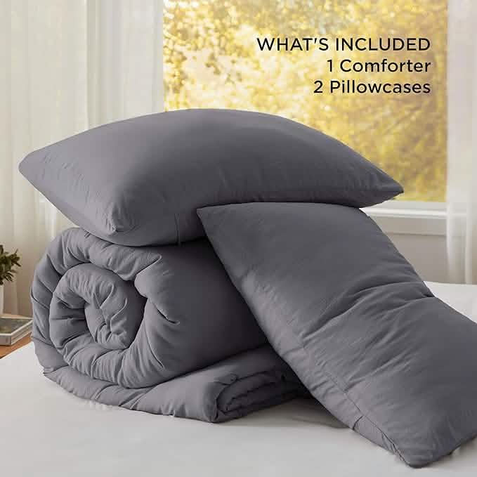 Prewashed Plain Comforter Set