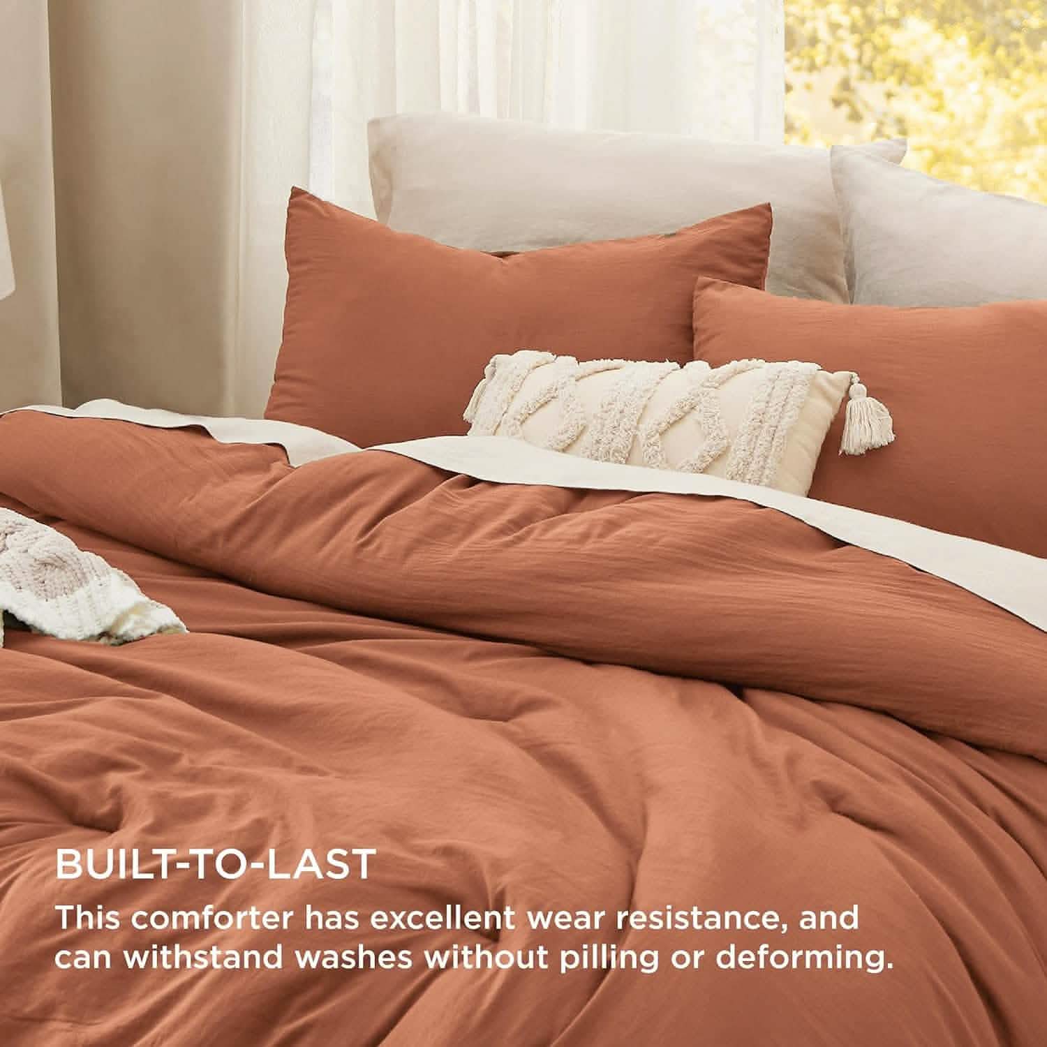 Prewashed Plain Comforter Set