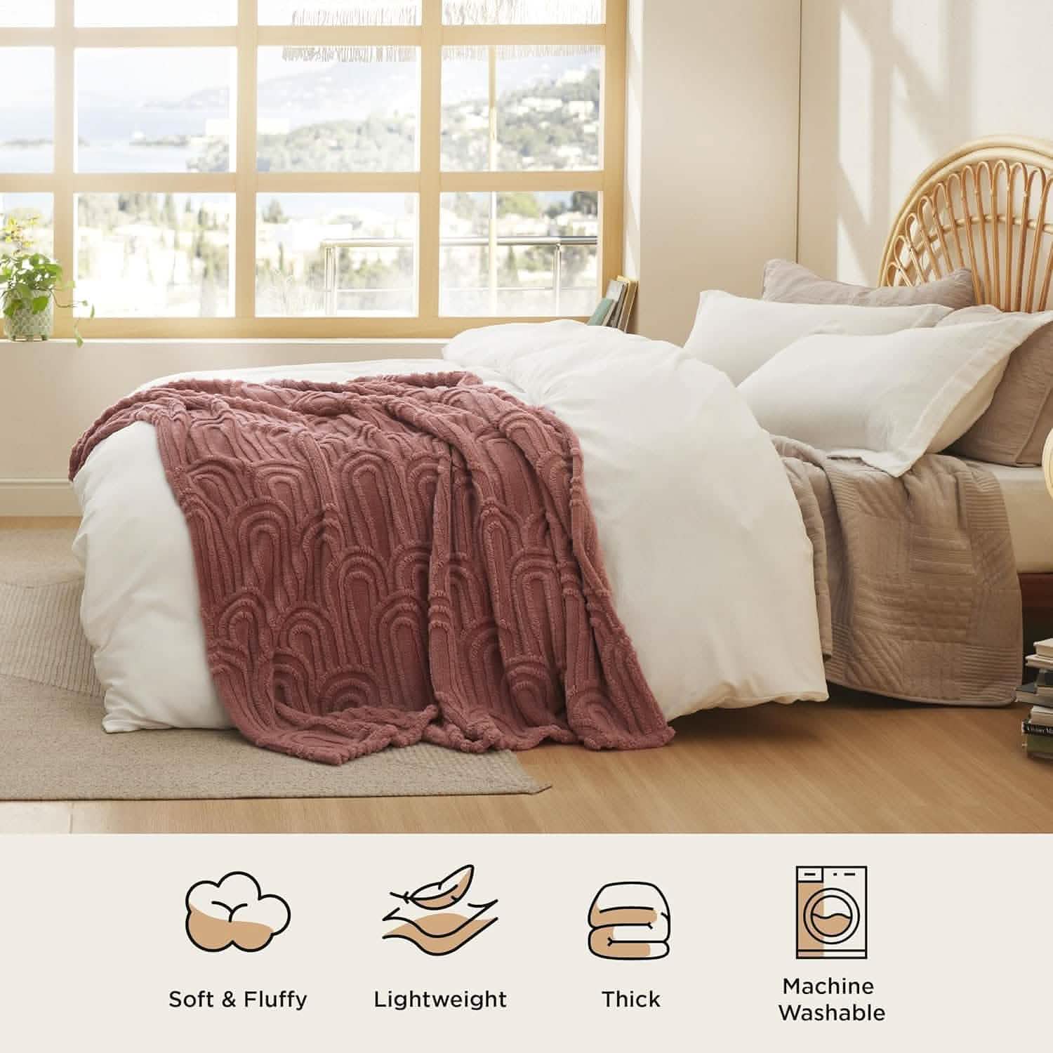 Arch Shaggy Sherpa Fleece Blanket