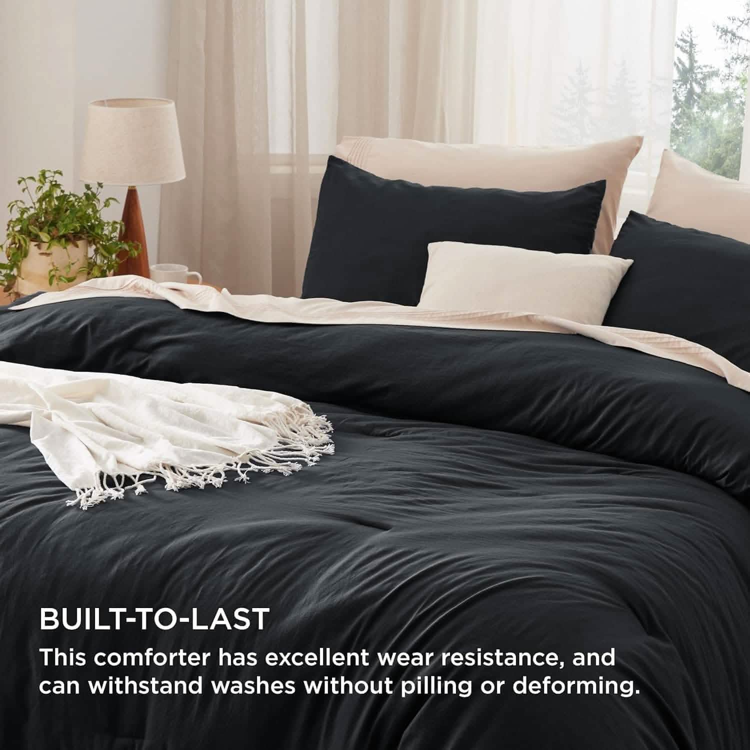 Prewashed Plain Comforter Set
