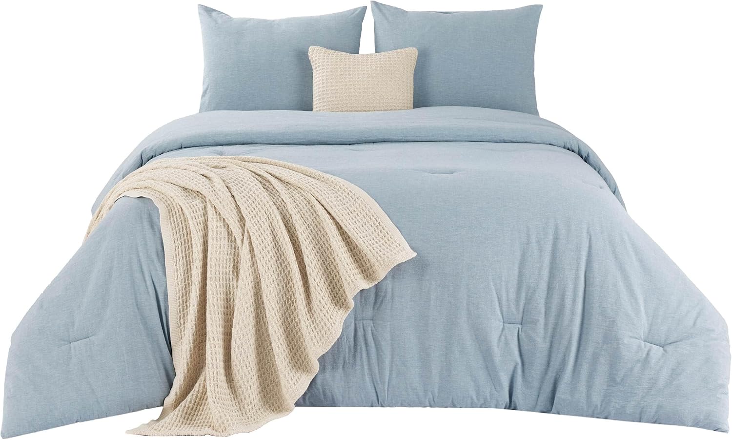 5 Piece Cotton Waffle Weave Bed-in-a-bag