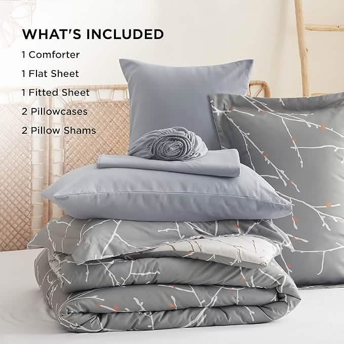 Tree Branch Floral Pattern Bed-in-a-Bag