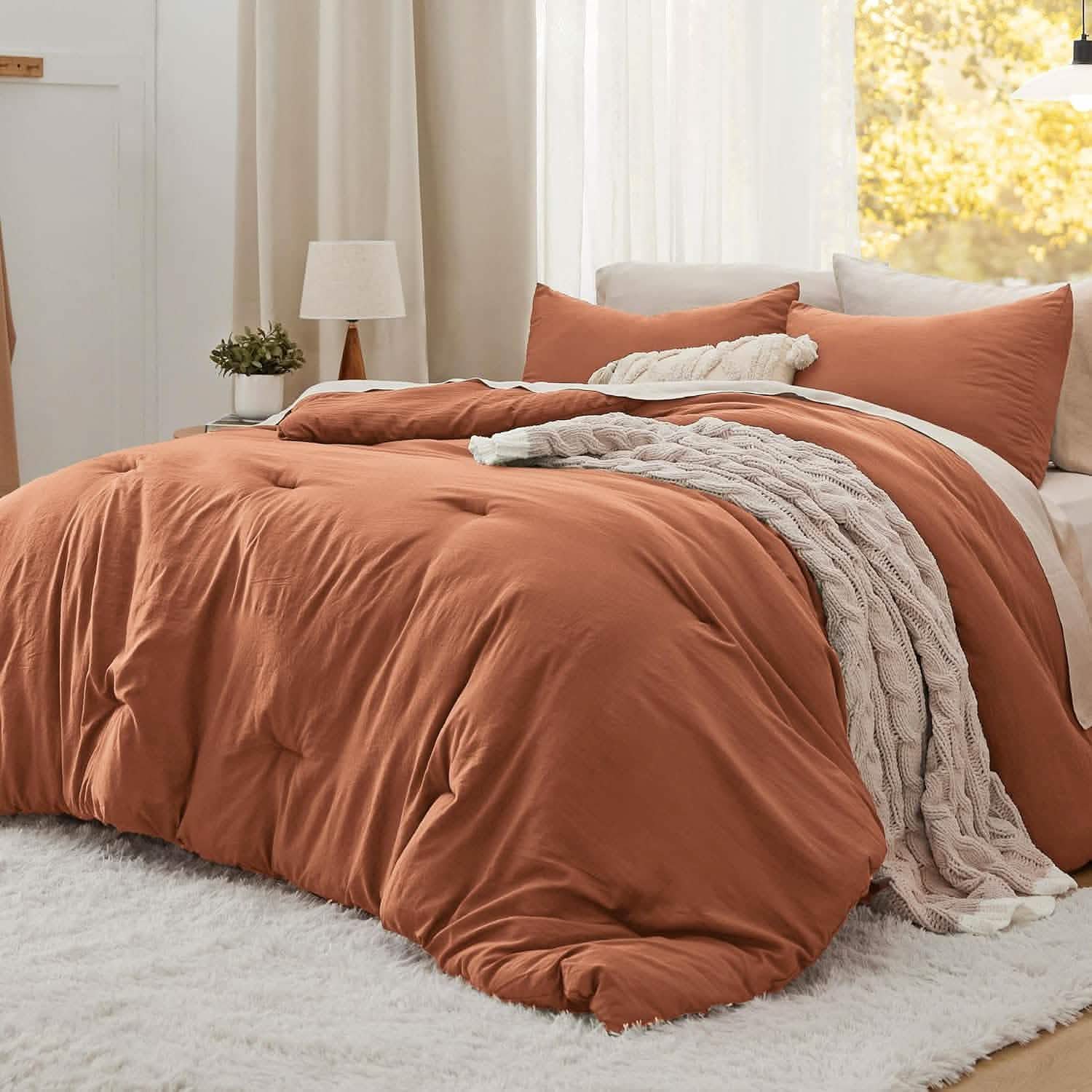 Prewashed Plain Comforter Set