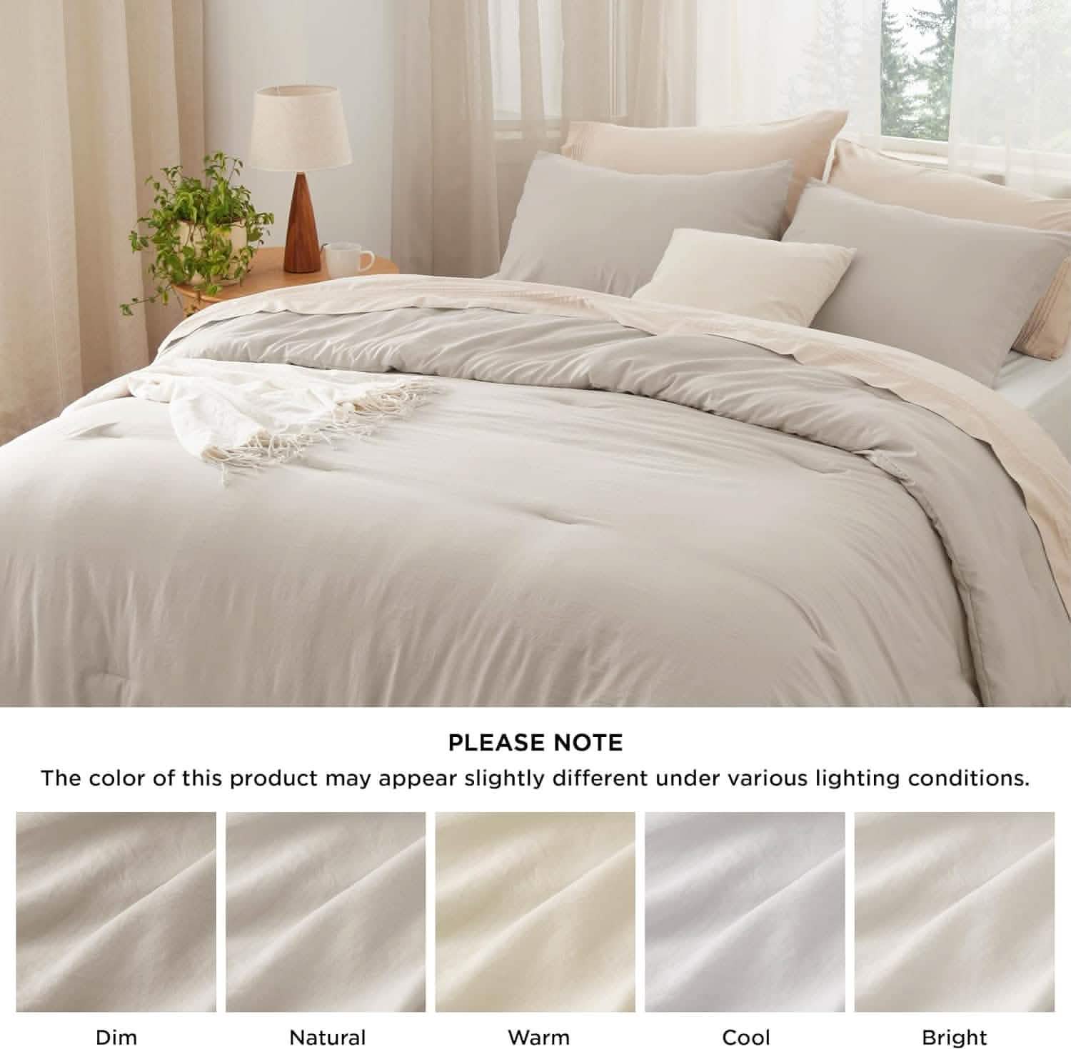 Prewashed Plain Comforter Set