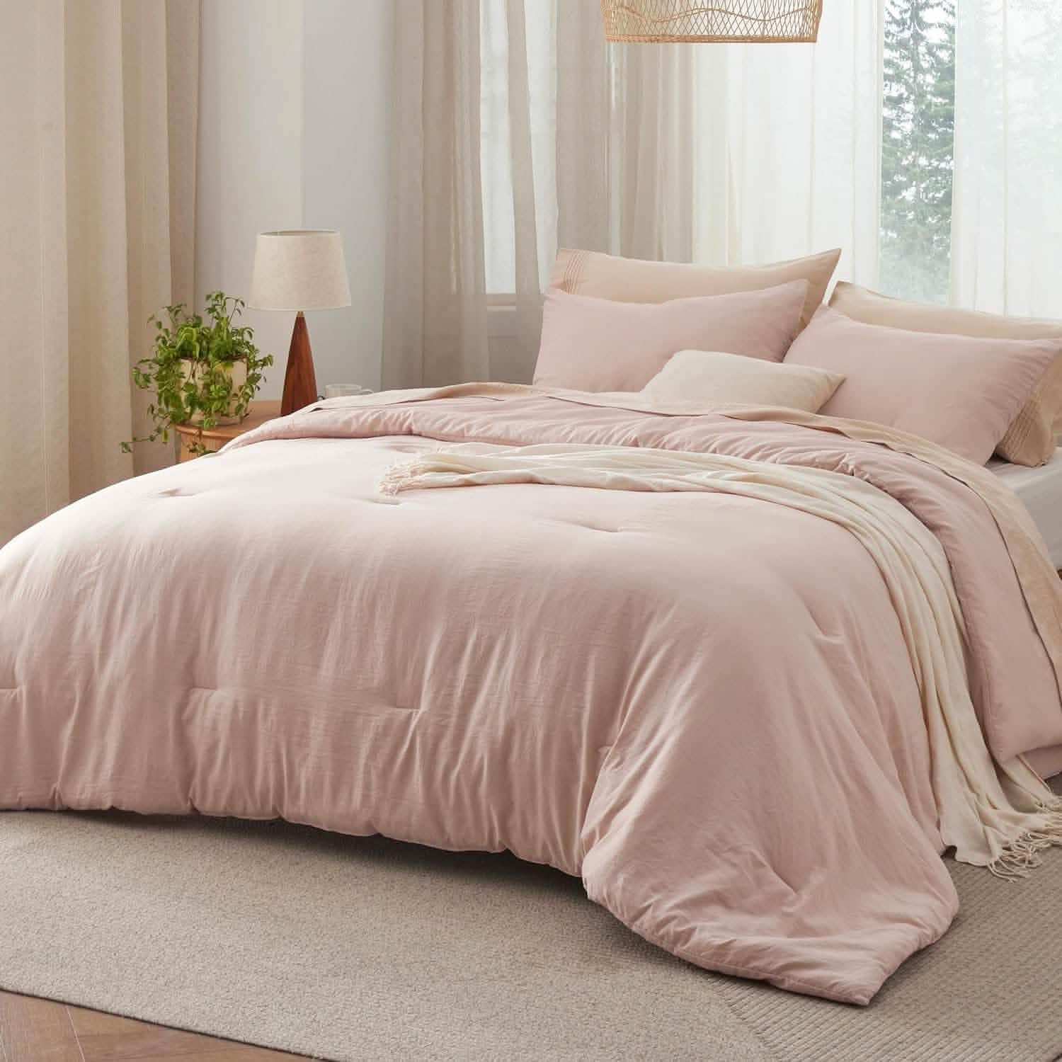 Prewashed Plain Comforter Set