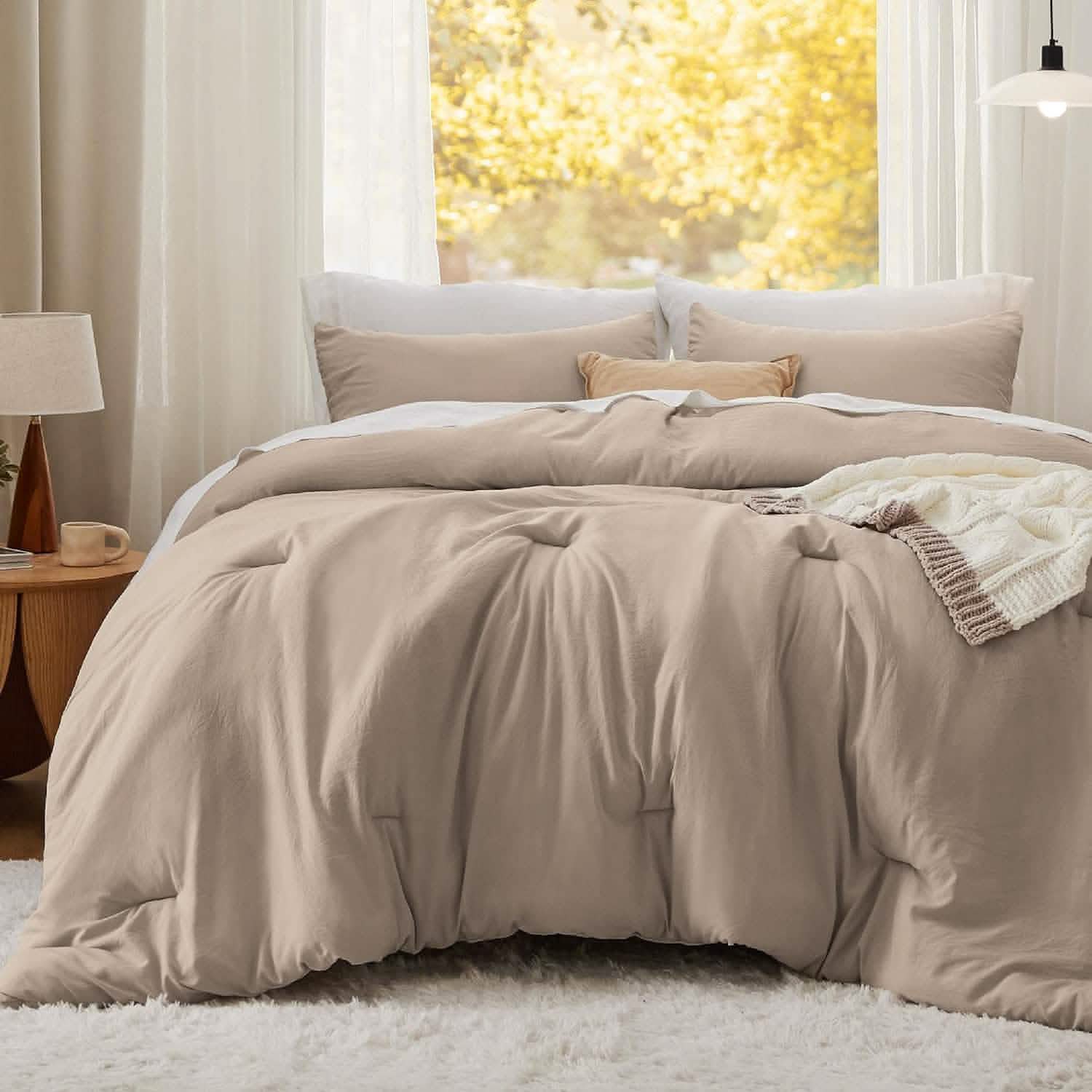 Prewashed Plain Comforter Set