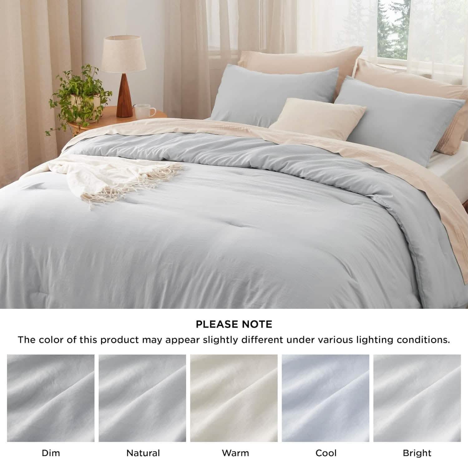 Prewashed Plain Comforter Set