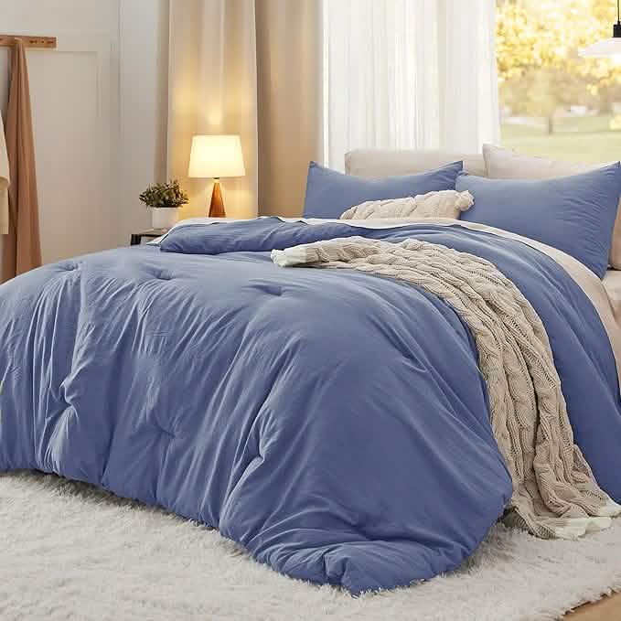 Prewashed Plain Comforter Set