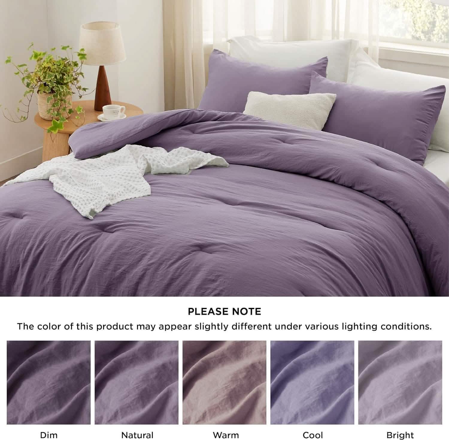 Prewashed Plain Comforter Set