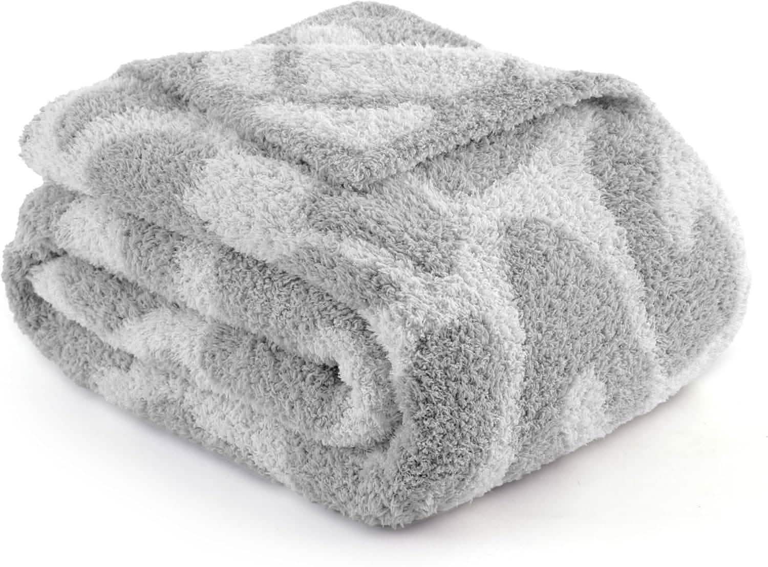 Feather Yarn Throw Blanket