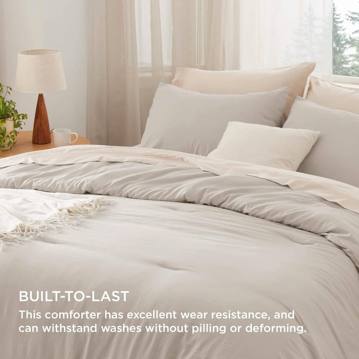 Prewashed Plain Comforter Set