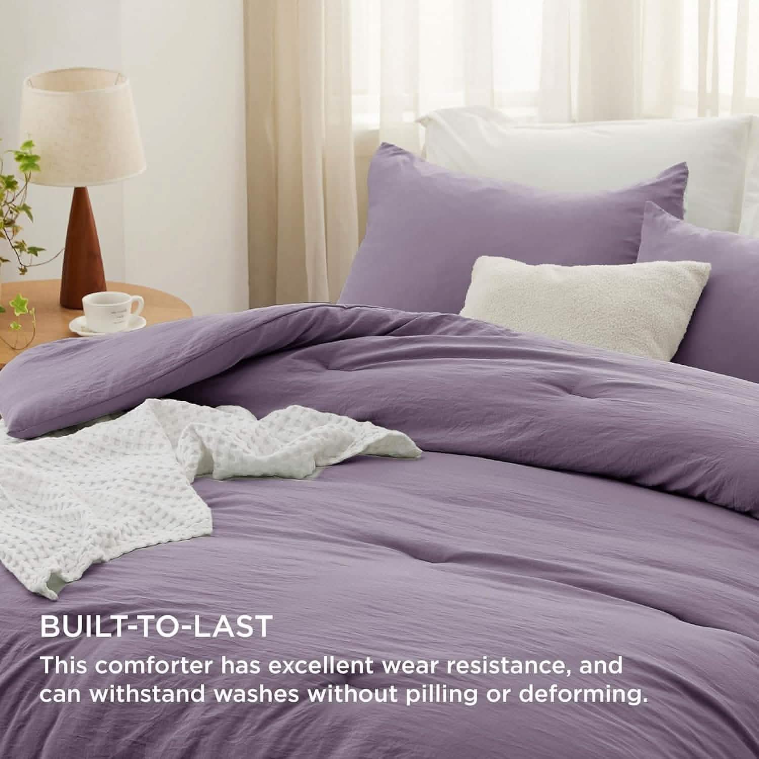 Prewashed Plain Comforter Set