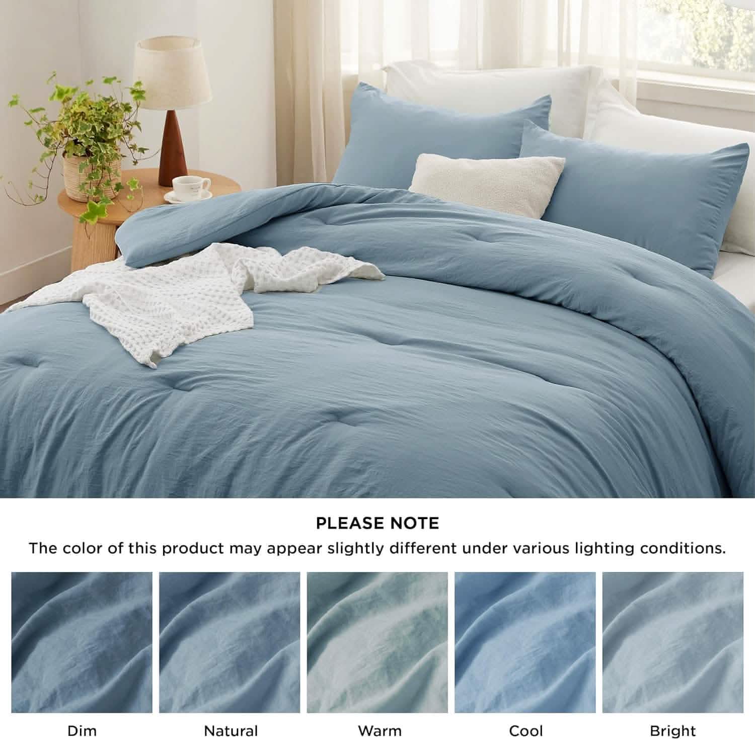 Prewashed Plain Comforter Set