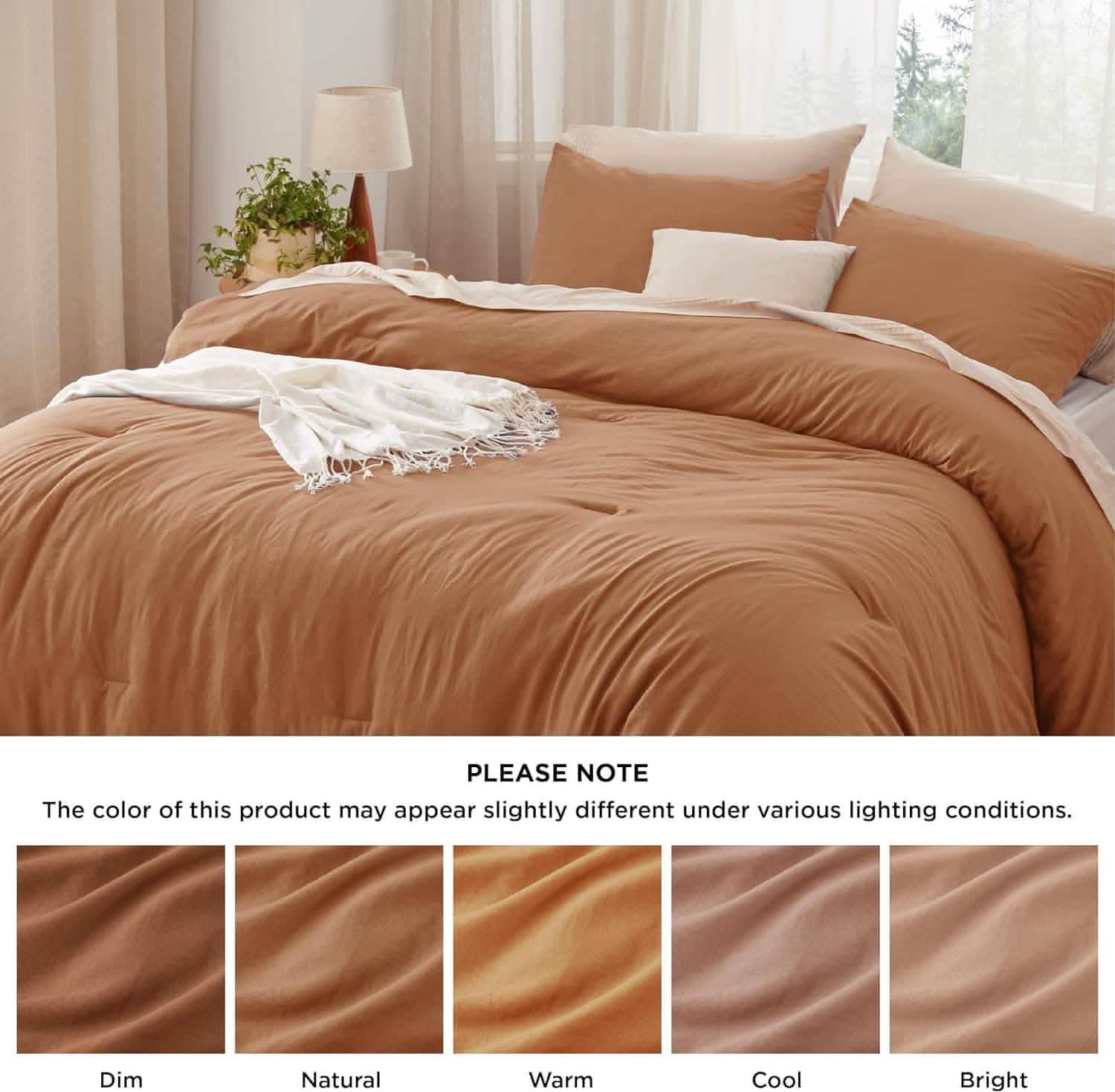 Prewashed Plain Comforter Set