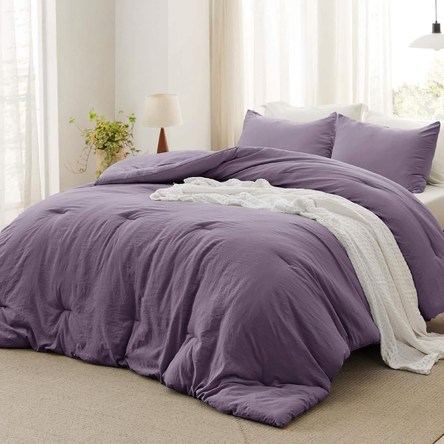 Prewashed Plain Comforter Set