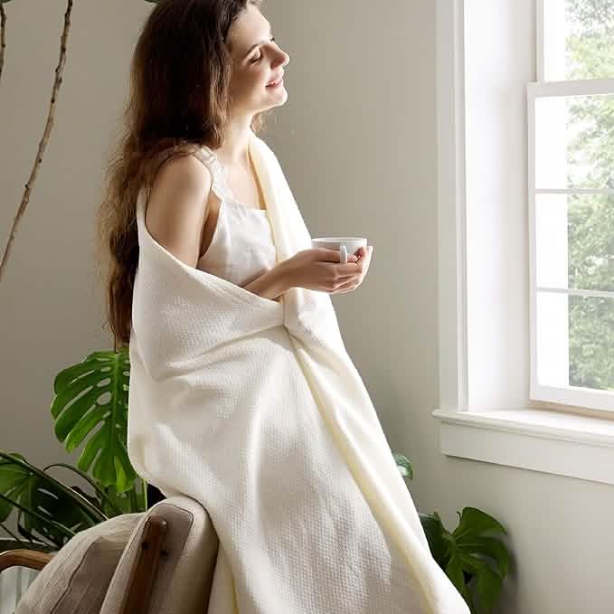 GentleSoft® 100% Cotton Herringbone Woven Blanket