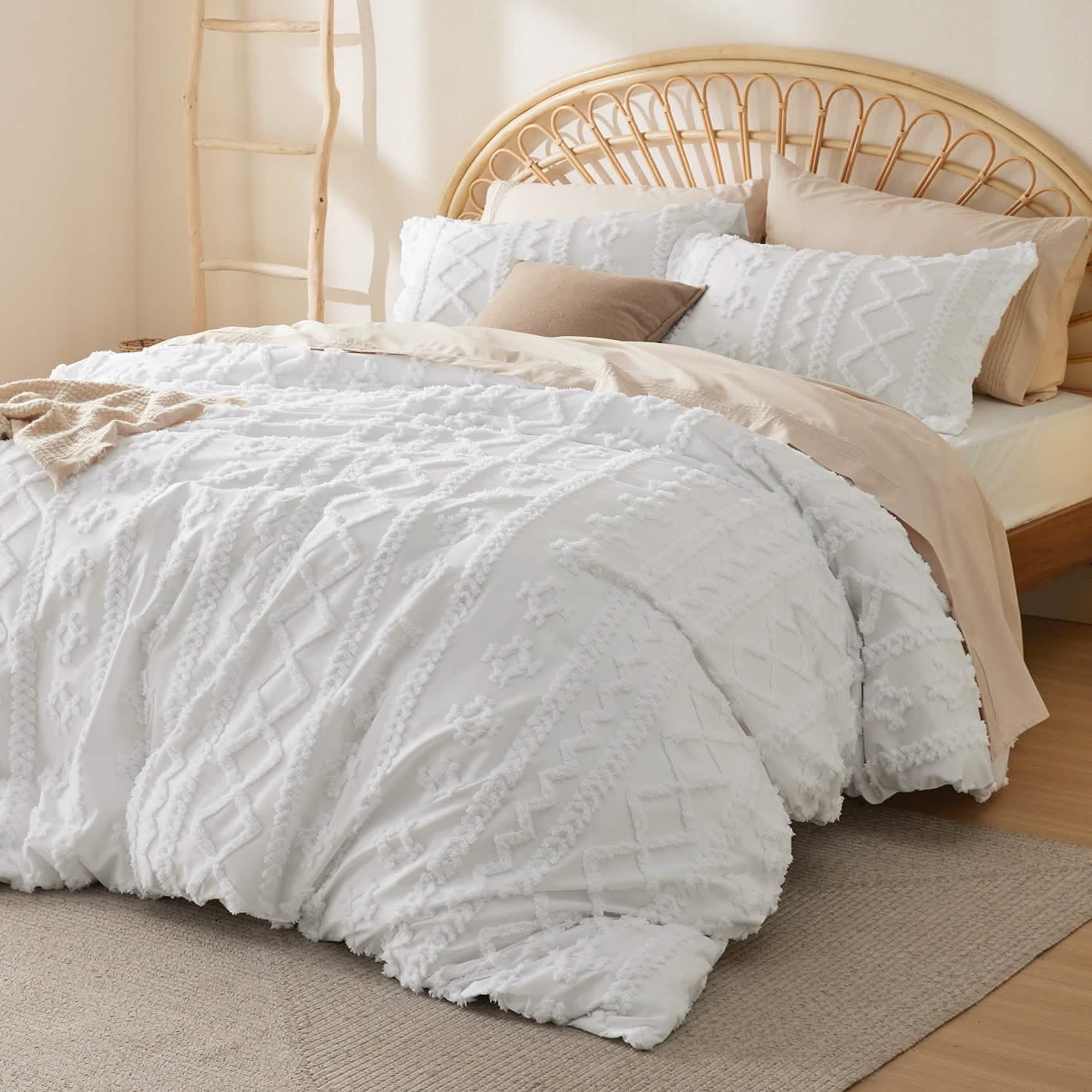 Boho Tufted Embroidery Duvet Cover Set